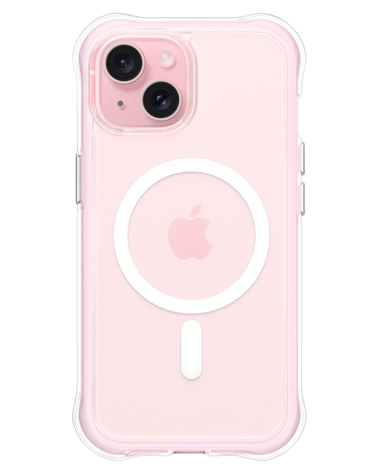 Ornarto Air Case For Iphone 15 Clear, Compatible With Magsafe, Military-Grade Drop Protection Cover With Built-In Air-Pink
