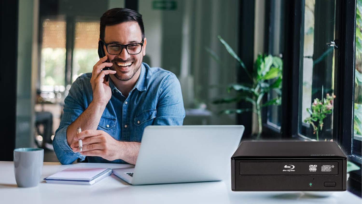 Buffalo Mediastation Desktop 16X External Blu Ray Drive For Pc With Usb 3.0. Plays And Burns Blu Rays, Dvds, And Cds.