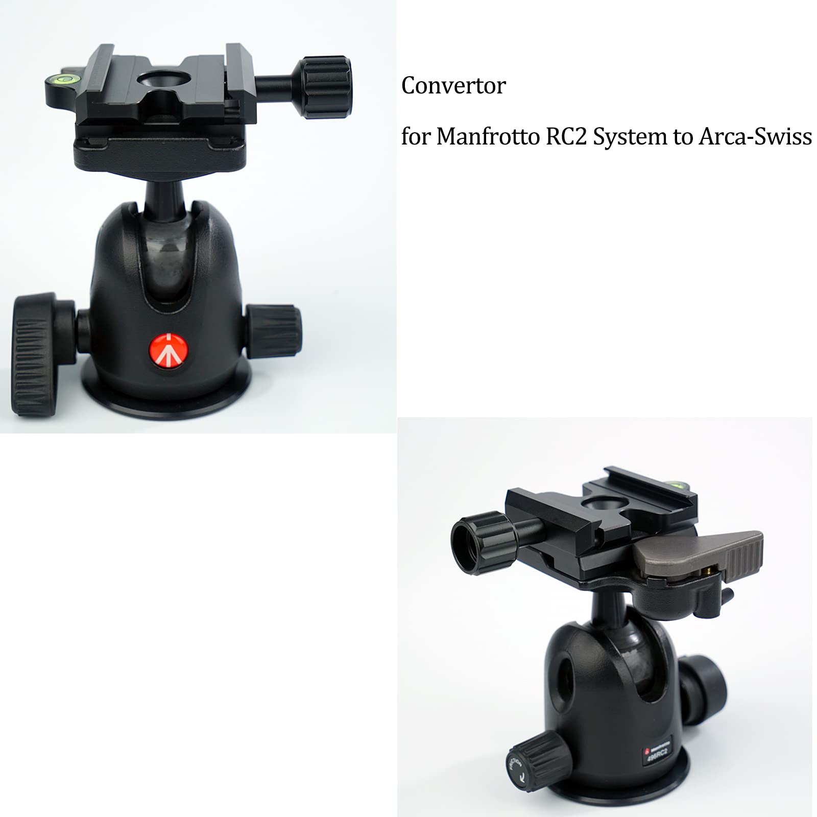 Haoge Quick Release Qr Clamp Adapter Convertor For Manfrotto Rc2 System To Arca Swiss Compatible