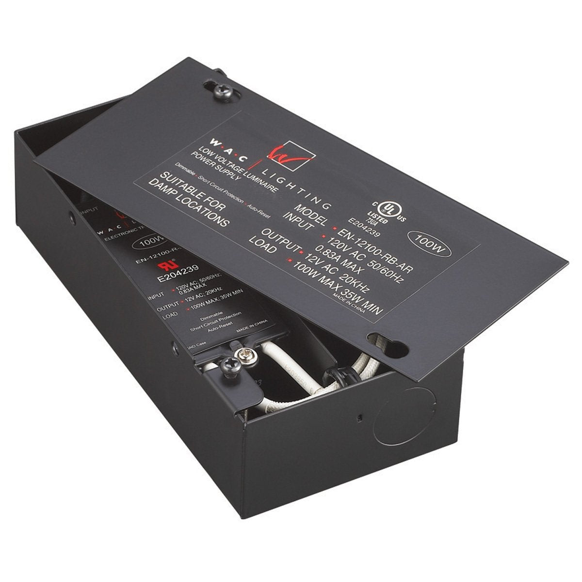 WAC Lighting EN12100RBAR 120-12 V 100 W Electronic Transformer, 100 Watts