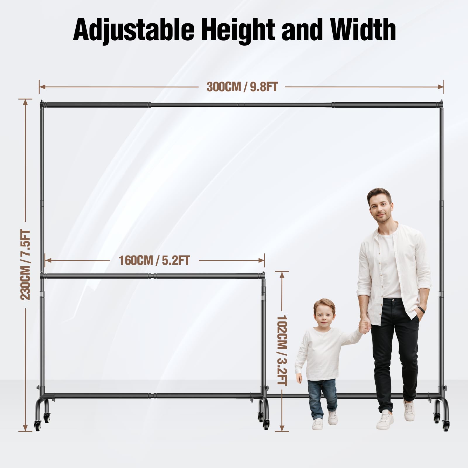 Emart Backdrop Stand With Wheels   10X7.5Ft(Wxh)   Moveable Banner Backdrop Holder, Photo Back Drop Adjustable Stand For Parties