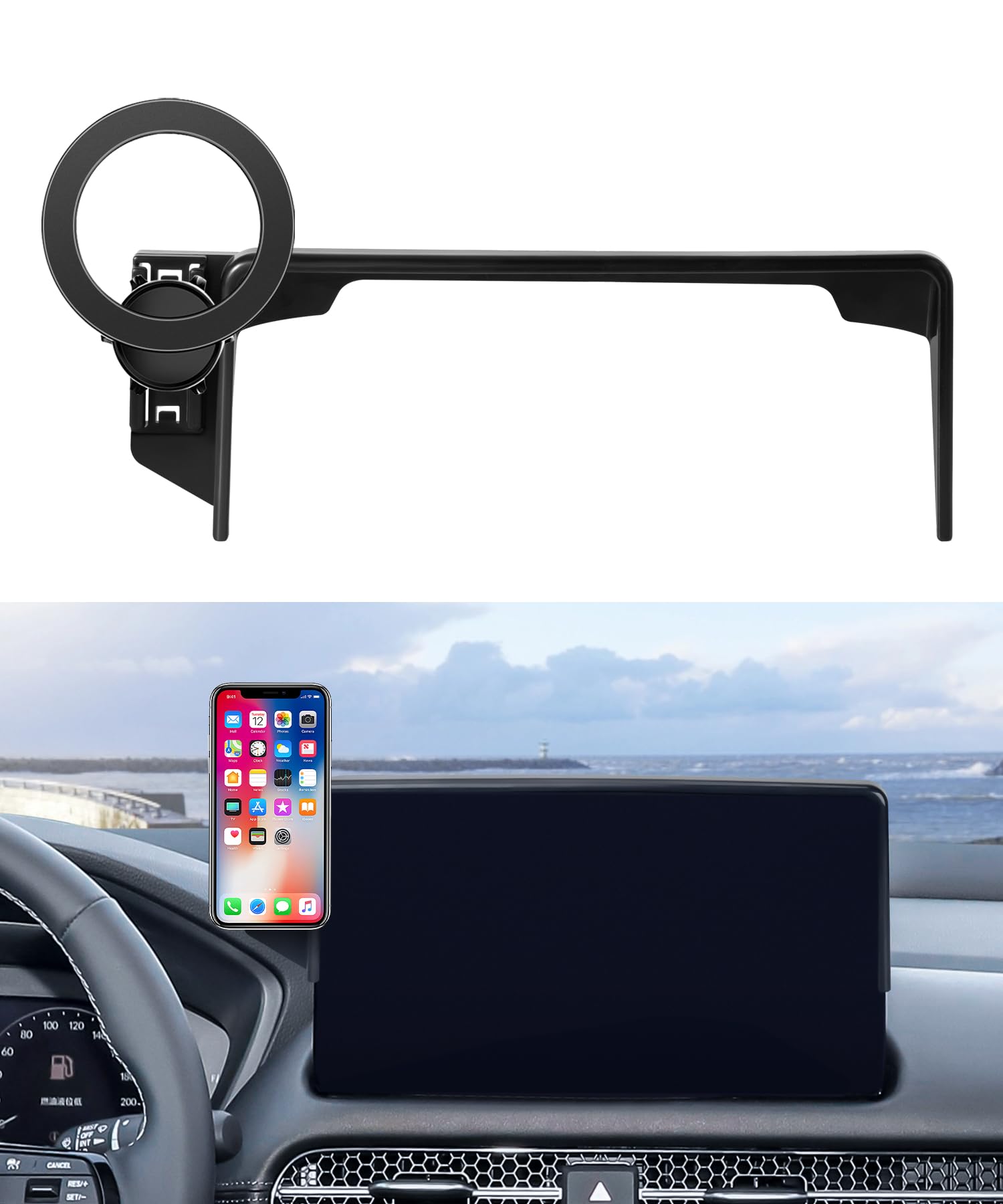 Maserweller Car Phone Holder For Honda Hr-V 2023-2025 Accessories/Cr-V 2023 2024 2025 Accessories 7/9-Inch Screen Fixed Clip, Ph