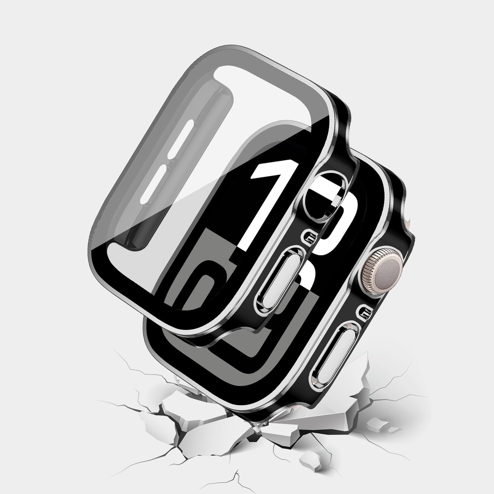 For Apple Watch Case 40Mm,Hard Case With Tempered Glass Screen Protector,Watch Cover For Apple Watch Se 6 5 4 Screen Protector,U