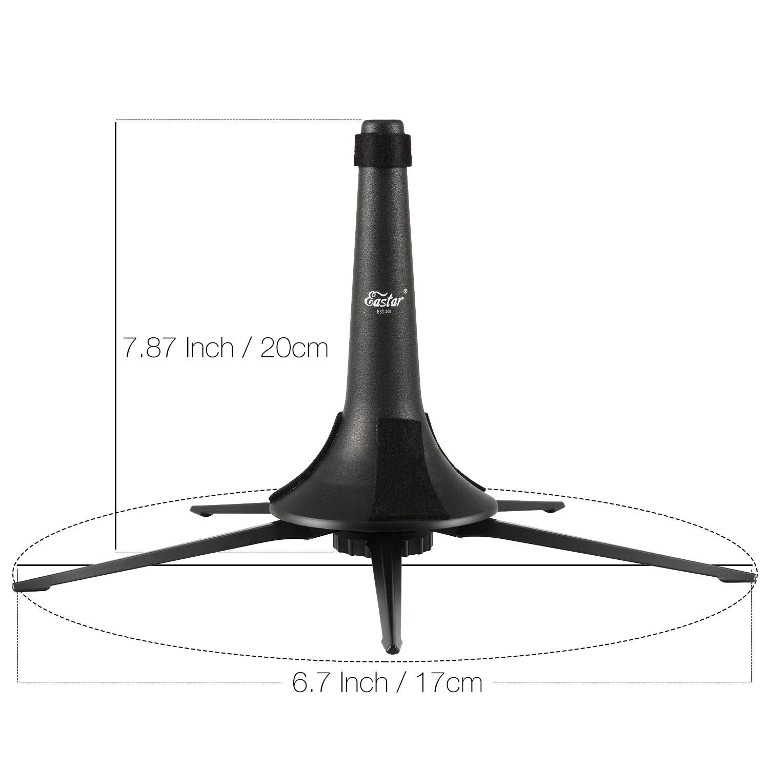 Eastar Trumpet Stand Portable Trumpet Holder Foldable Metal 5 Leg Stand For Brass Instruments Est 001