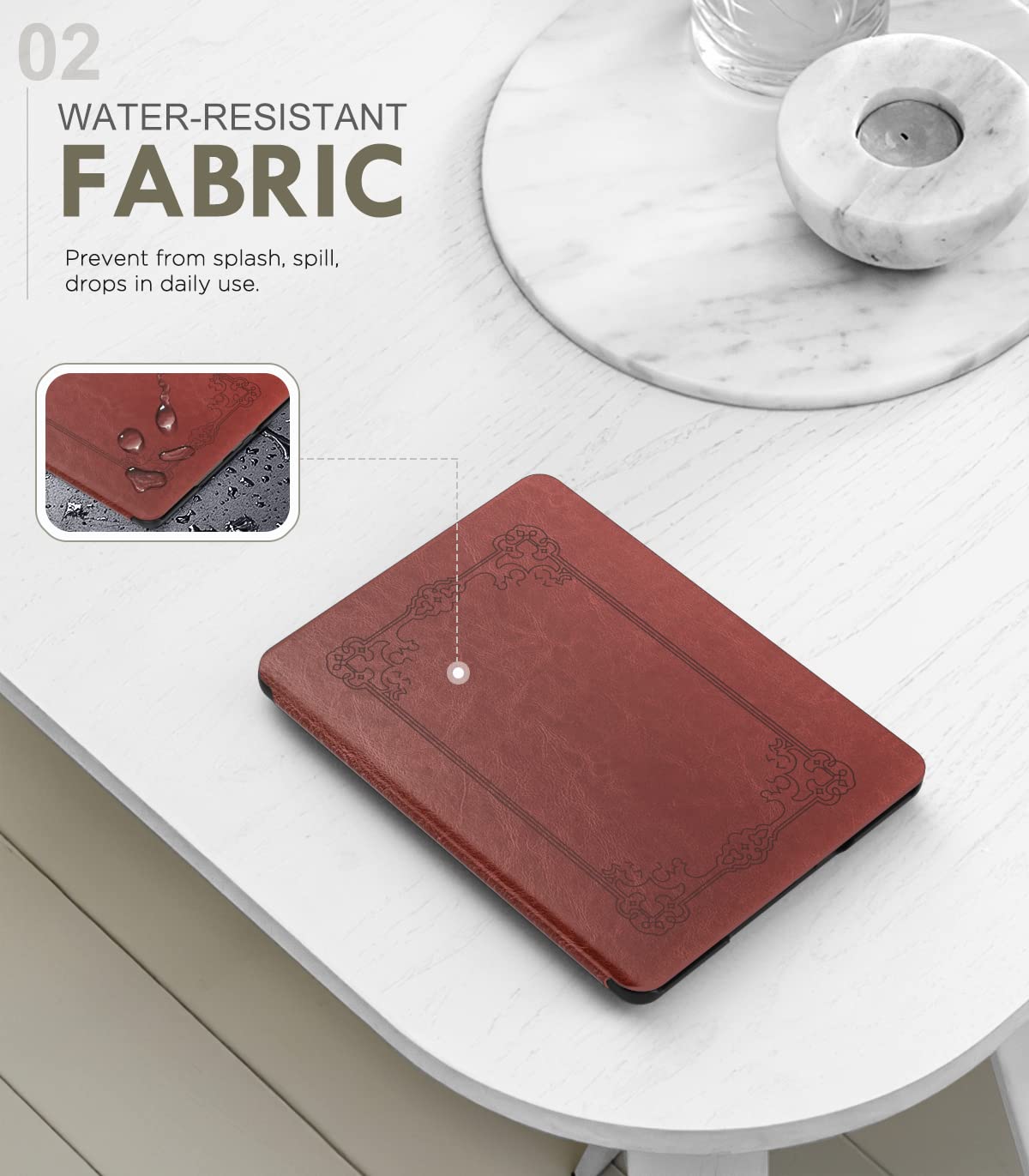 MoKo Case for 6.8' Kindle Paperwhite (11th Generation 2021) and Kindle Paperwhite Signature Edition, Light Shell Cover with Auto Wake/Sleep for Kindle Paperwhite 2021 E Reader, Vintage Style