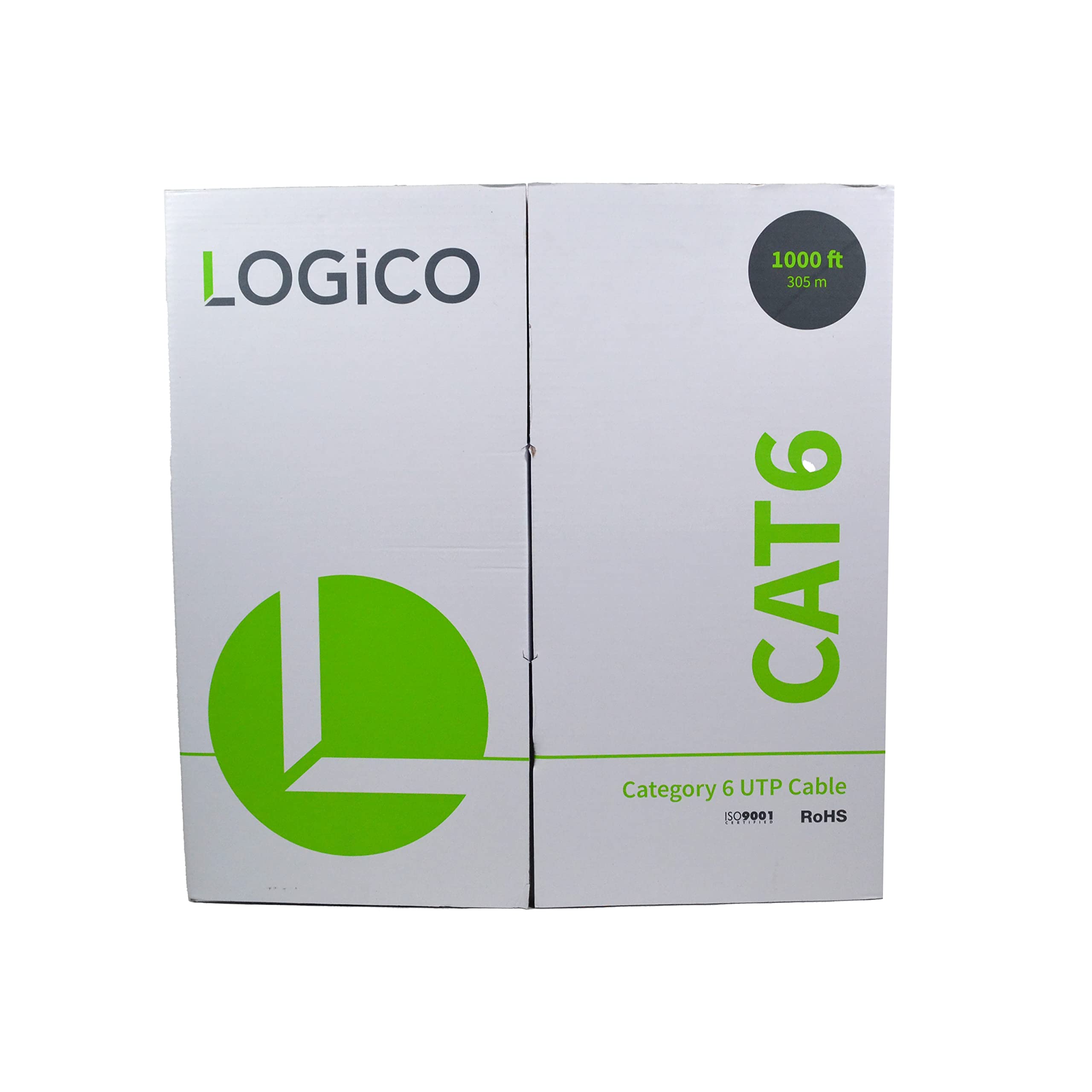 Logico Cat6 1000 Ft 23Awg 550Mhz Utp Bulk Ethernet Network Lan Rj45 Cable Blue