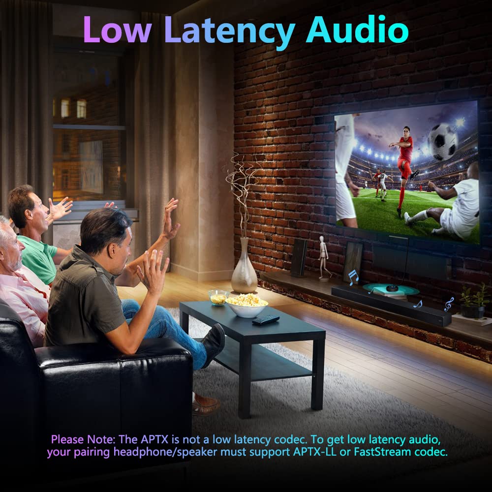 Golvery Bluetooth 5.3 Transmitter And Receiver, 2 In 1 Wireless Bluetooth Aux Adapter For Tv/Pc/Cd/Mp3/Ps4/Home Theater/Speaker W/ 3.5Mm Aux And Rca Jack, Low Latency Audio, 2 Devices Pairing