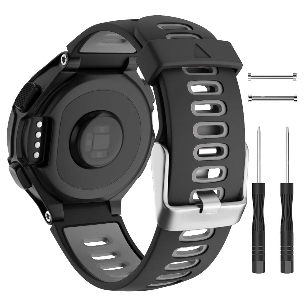 Isabake Compatible Forerunner 735Xt Band Soft Silicone Sport Watch Strap Wristbands For Forerunner 220 230 235 620 630 Approach