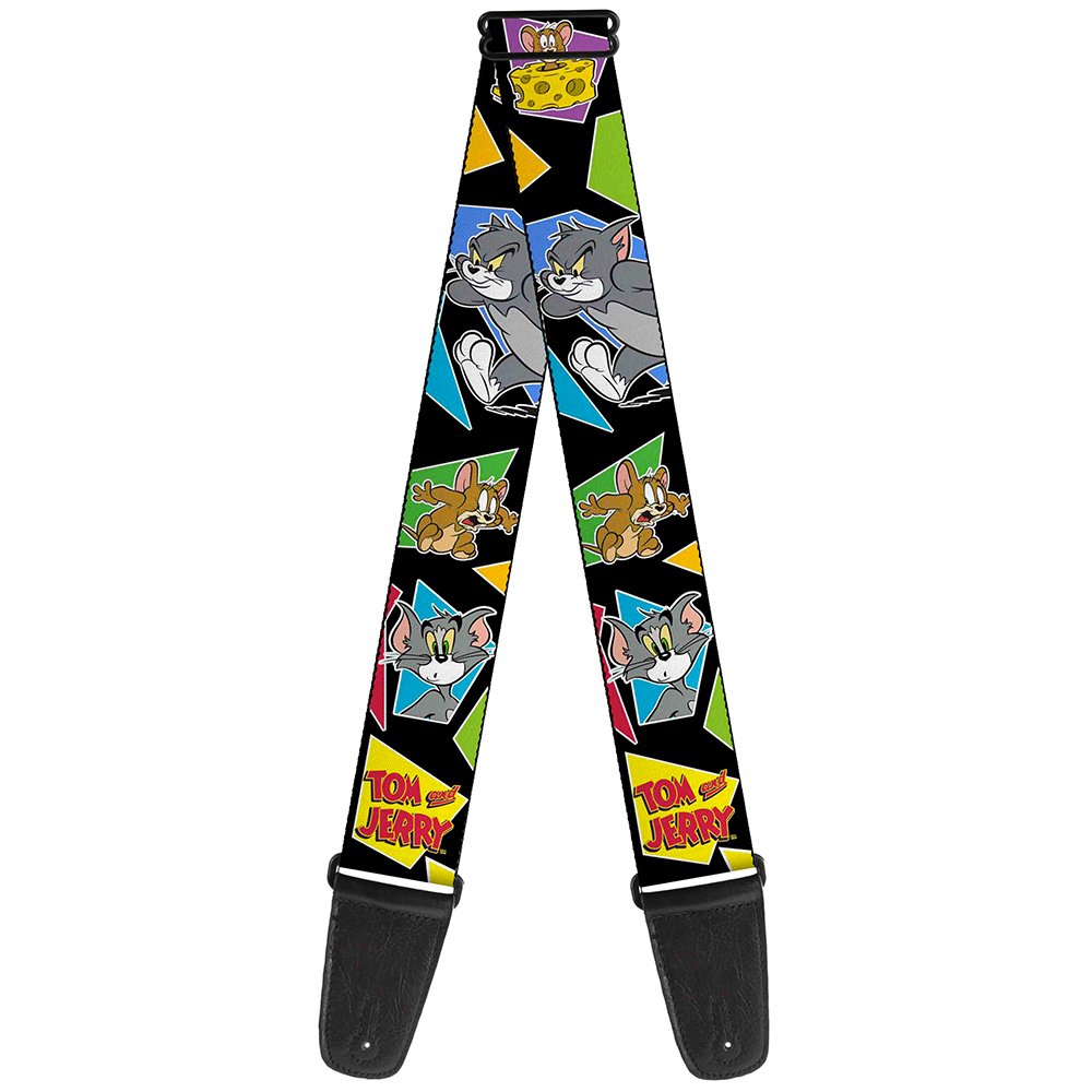 Buckle Down Gs Wtaj007 Guitar Strap   Tom & Jerry Poses Black/Multi Color (Vertical For Sp/Gs   From Wtaj004), 2'' Wide & 29 54'