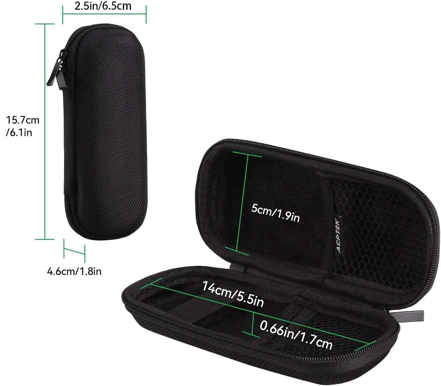Agptek Carrying Case, Eva Zipper Carrying Hard Case Cover For Digital Voice Recorders, Mp3 Players, Usb Cable, Earphones Bose Qc