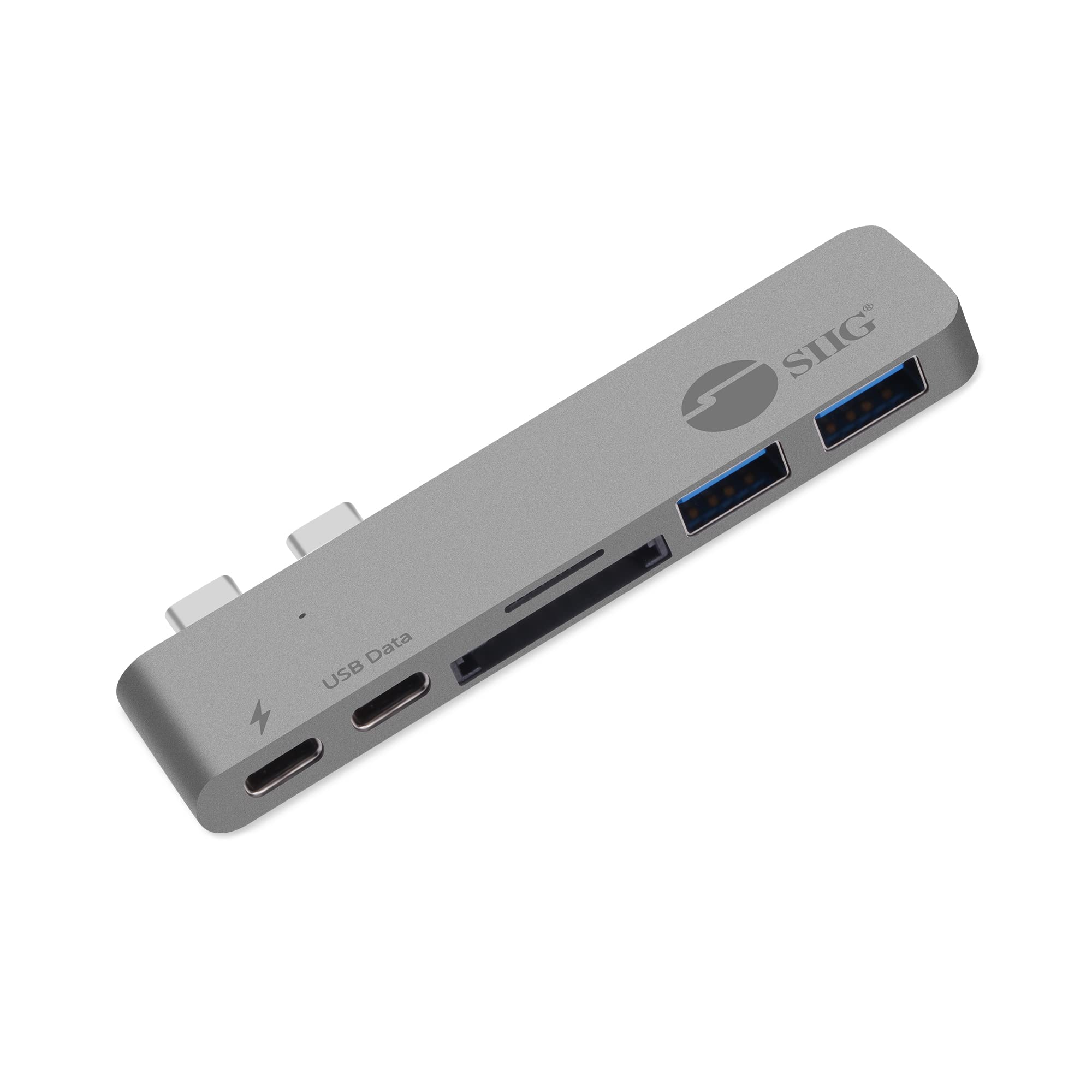 SIIG Thunderbolt 3 USB Type C Hub Adapter for 13 or 15 MacBook Pro - 5k Video Resolution, 40Gbps Data Speed - USB C Data Port, 2