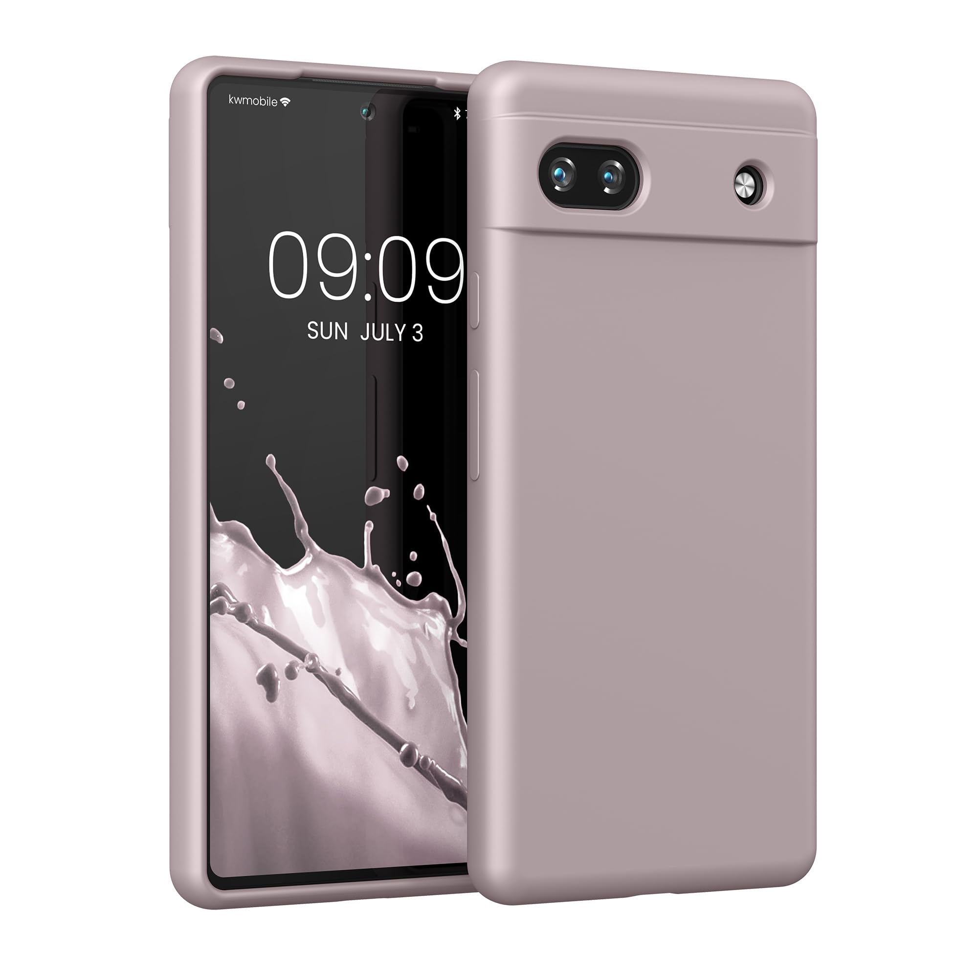 kwmobile Case Compatible with Google Pixel 6a Case - TPU Silicone Phone Cover with Soft Finish - Purple Cloud