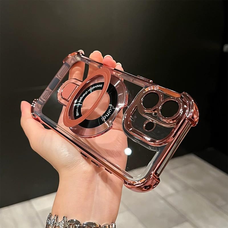 Chiclady For Iphone 16 Plus Case With Integrated Lens Protection, [Foldable Stand & Ring Holder] [Compatible With Magsafe], Glos