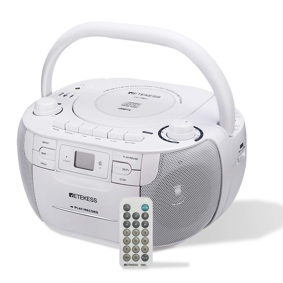 Retekess Tr621 Cd And Cassette Player Combo, Portable Boombox Am Fm Radio, Tape Recording, Stereo Sound With Remote Control, Usb