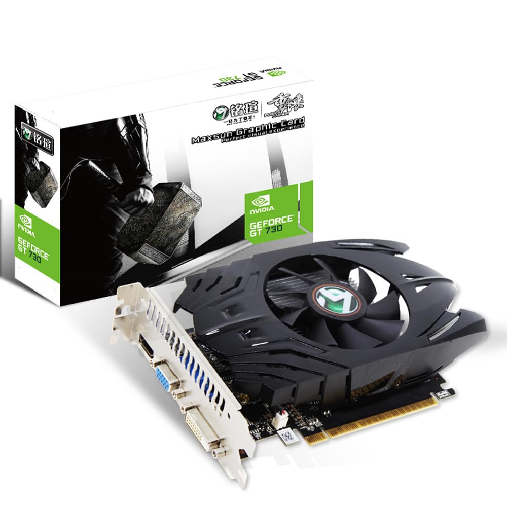 Maxsun Geforce Gt 730 4Gb Video Graphics Card Gpu For Computer Pc Gddr3 Itx Design Pci Express Dvi-I, Hdmi, Vga 4K Multi Screen