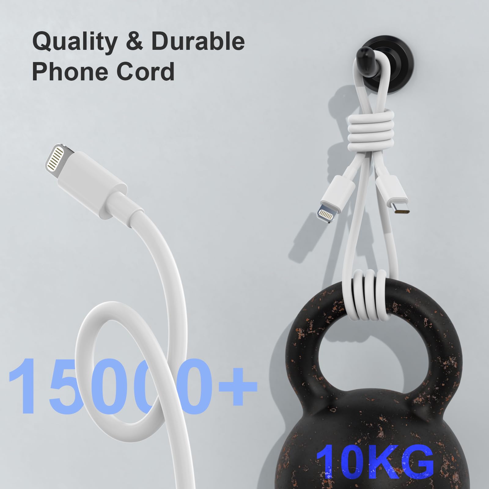 ILOUYU 3 Pack Fast Charger for iPhone 14/13, 20W PD USB C Wall Adapter & 6FT Type C to Lightning Cable, White, Model G06-PD