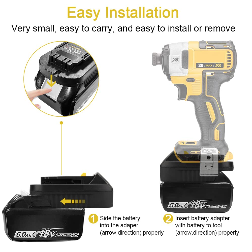 Zlwawaol Mt20Dl Battery Adapter Converter With Usb Socket & Type C Compatible For Bl1830 18V Li Ion Battery Convert To 20V Dcb20