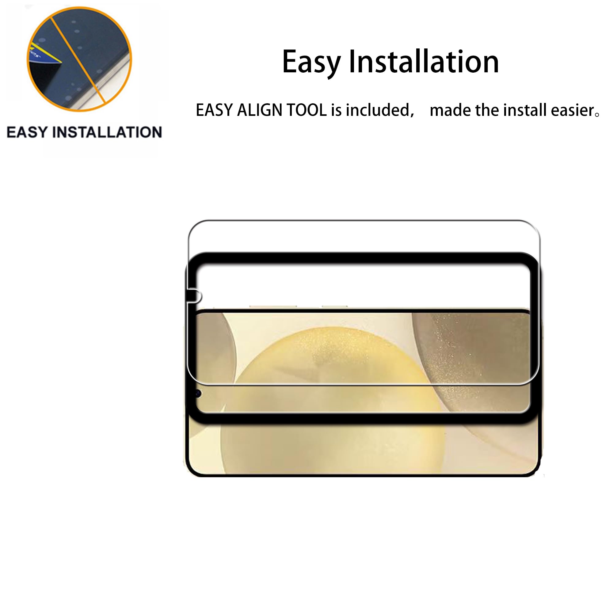 Hkkais Screen Protector For Samsung Galaxy S24+ / S24 Plus 5G Tempered Glass 2 Pack Camera Lens Protector Film 2 Pack With Easy