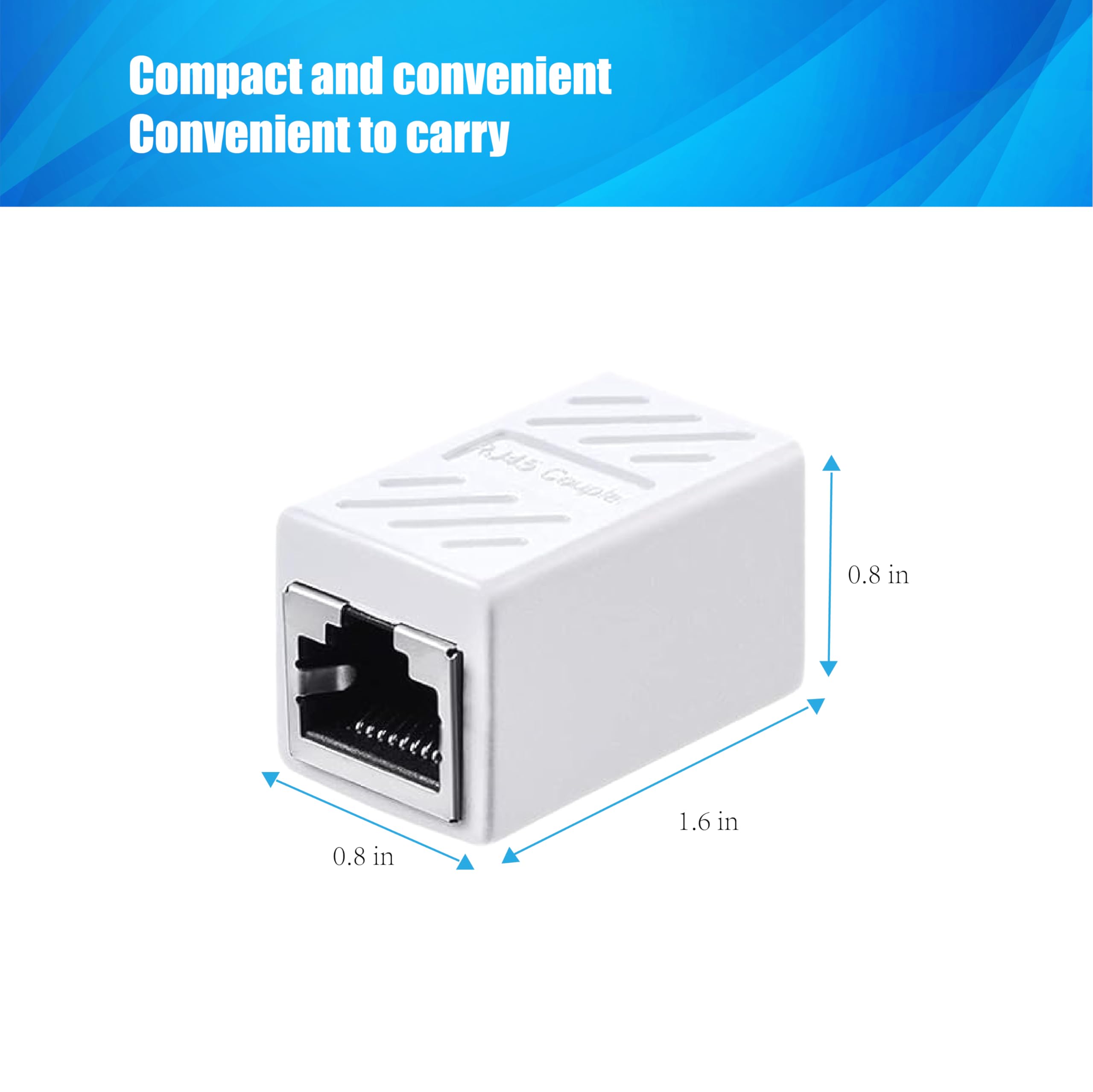 Rj45 Coupler,Ethernet Coupler,Cat6 Coupler White 3 Pack In Line Coupler For Cat8/Cat7/Cat6/Cat5E/Cat5 Ethernet Cable Extender Adapter For Pc/Router/Modem,Female To Female