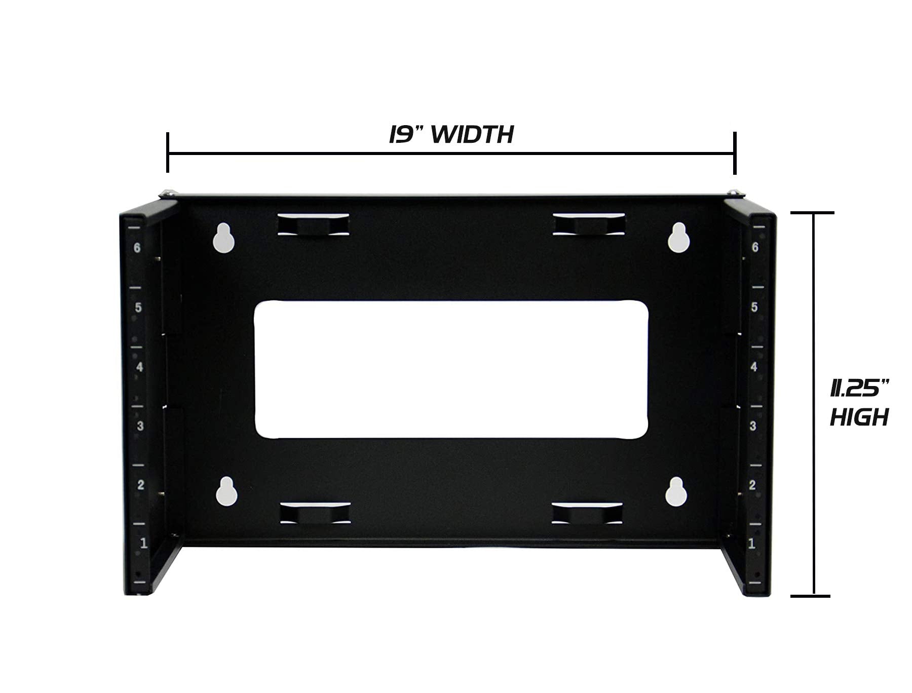 Ares Vision 6U 19 Inch Wide Heavy Duty Steel Extendable Wall Mount Bracket Rack For Network Equipment 6U