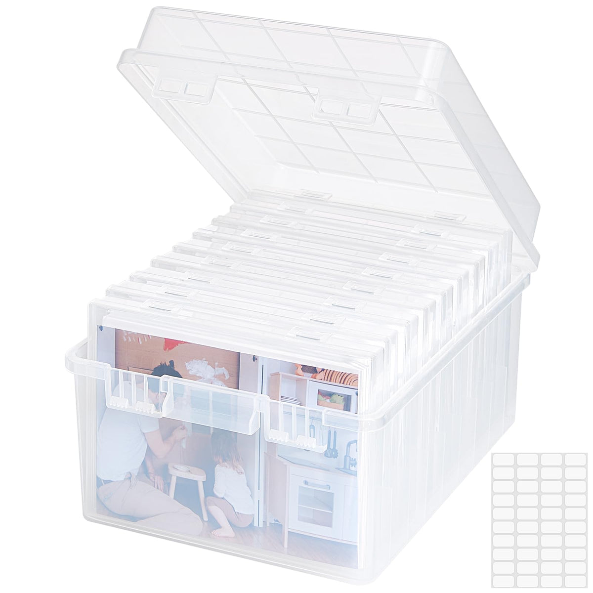 Lifewit Photo Storage Box 5X7 Photo Case, 9 Inner Photo Keeper, Clear Photo Boxes Storage, Seed Organizer Craft Storage Box For 