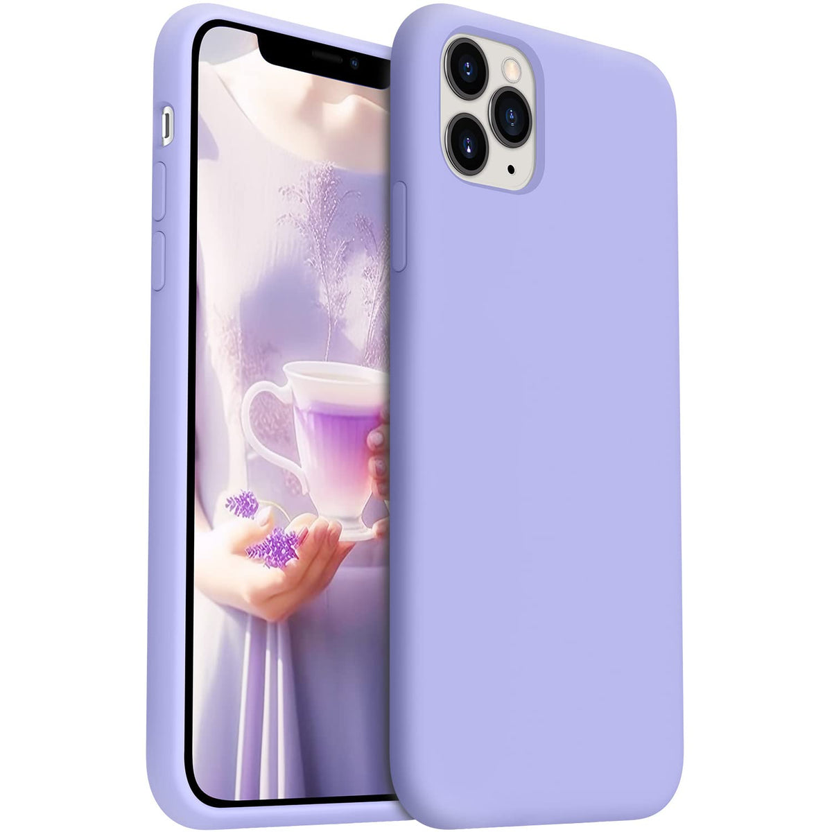 Aotesier Iphone 11 Pro Max Phone Case,Liquid Silicone Ultra Slim Shockproof Protection Phone Case With [Soft Anti Scratch Microf