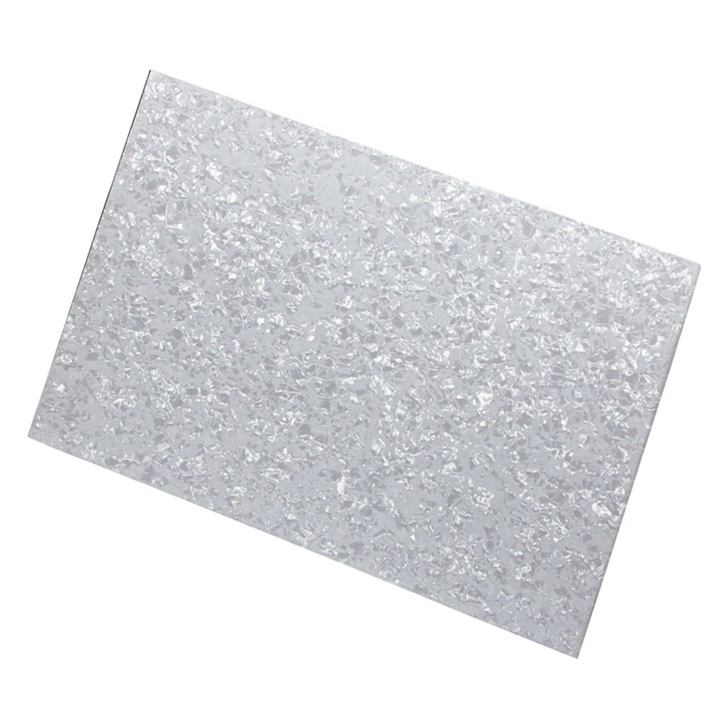 Fleor 11.4 X 17 Inch Blank Guitar Bass Pickguard Sheet Diy Guitar Pickguard Backplate Scratch Plate Material,4Ply White Pearl