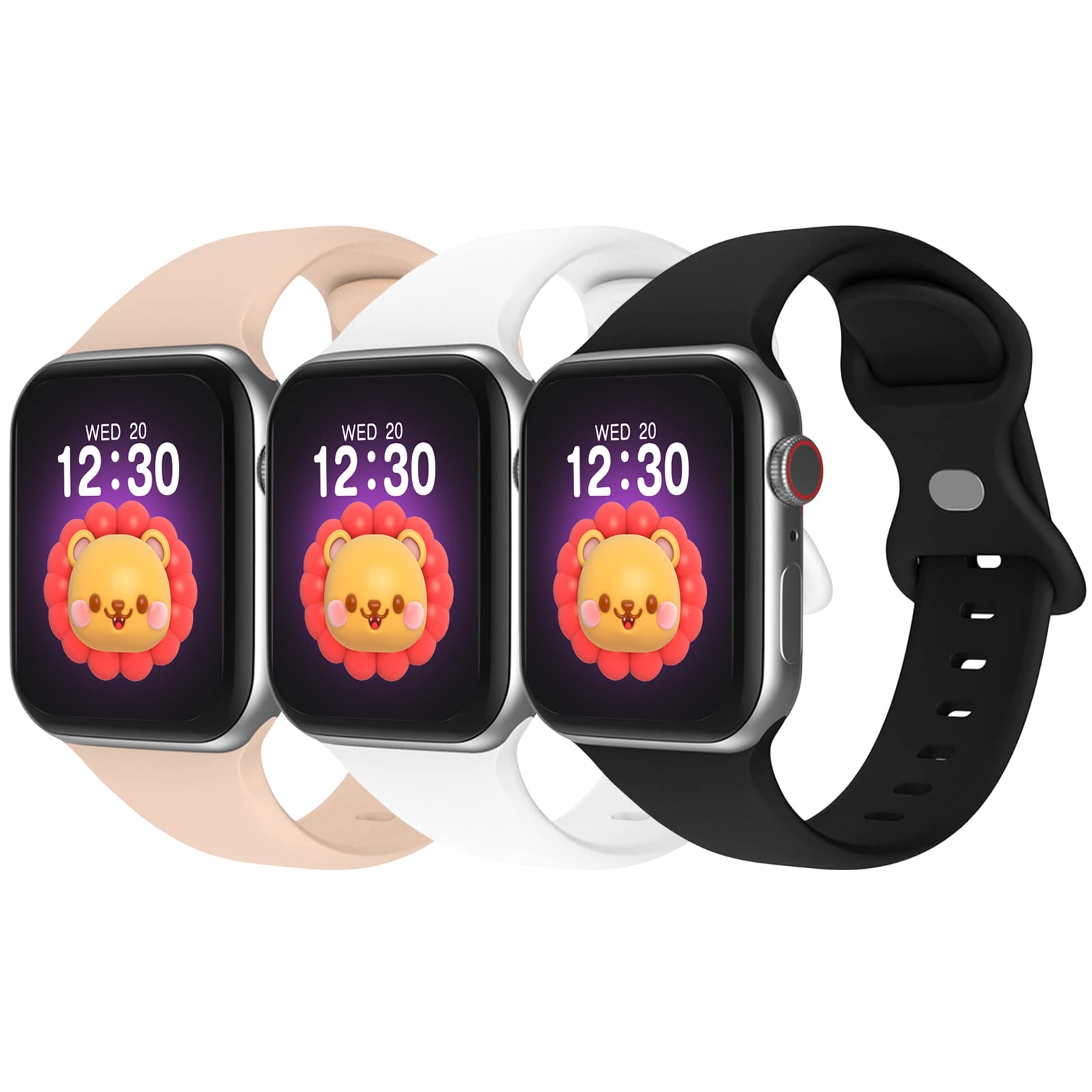 Bandkids 3 Pack Band For Kids Apple Watch Band 38Mm 40Mm 41Mm 42Mm 44Mm 45Mm 49Mm,Boys And Girls Sport Apple Watch Bands, Soft S