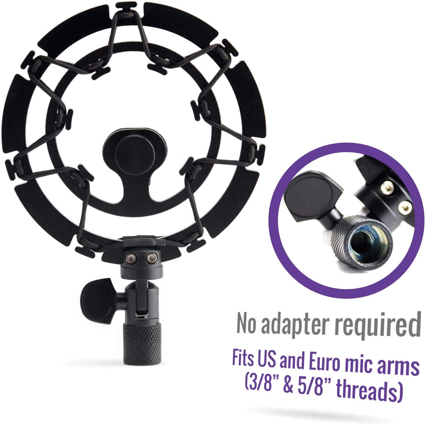 Auphonix Shock Mount For Yeti X, Yeti Nano, Yeti Snowball, And Other Mics With 5/8 Mount