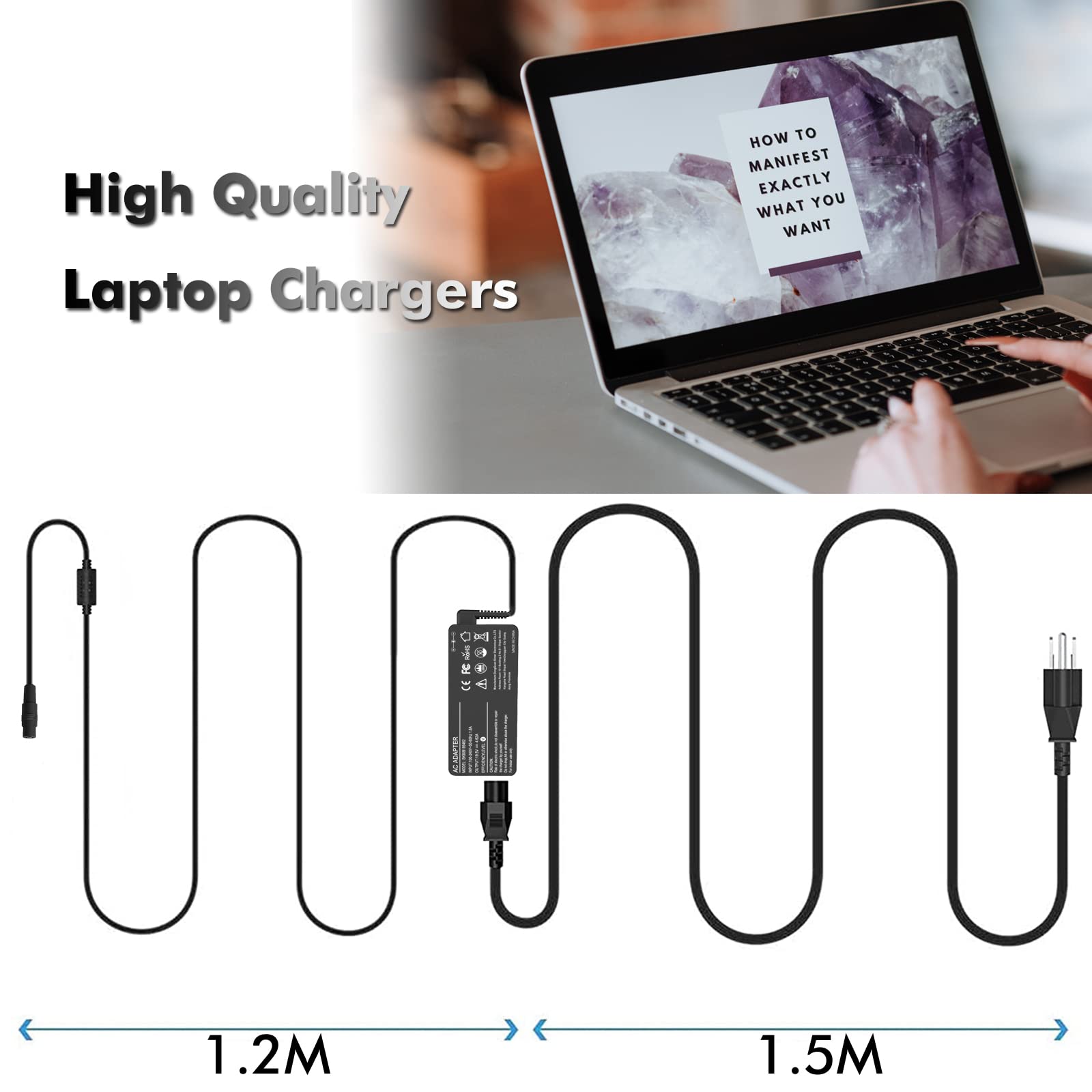 90W Universal Ac Laptop Charger For Dell Hp Asus Lenovo Acer Toshiba Samsung Sony Fujitsu Ibm Gateway Notebook Ultrabook Power Supply Cord With 16 Tips