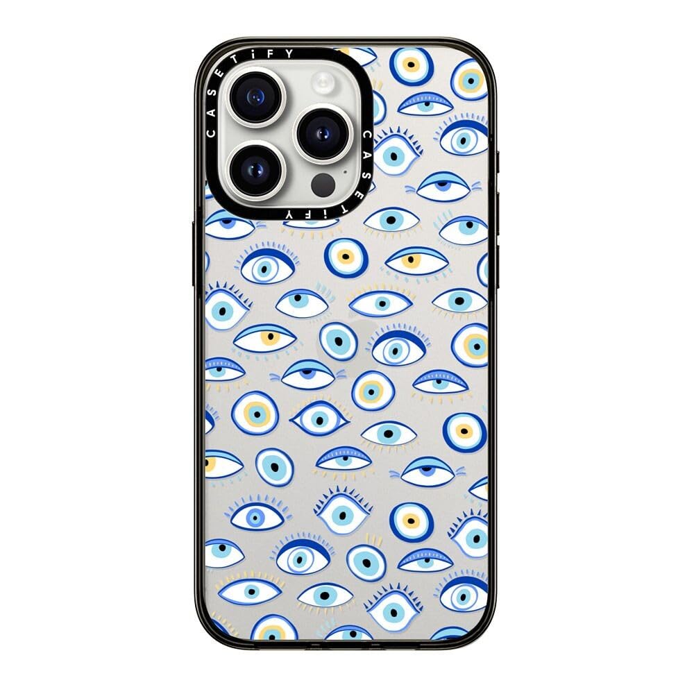 Casetify Compact Case For Iphone 15 Pro Max [2X Military Grade Drop Tested / 4Ft Drop Protection]   Blue All Seeing Eye Summer H