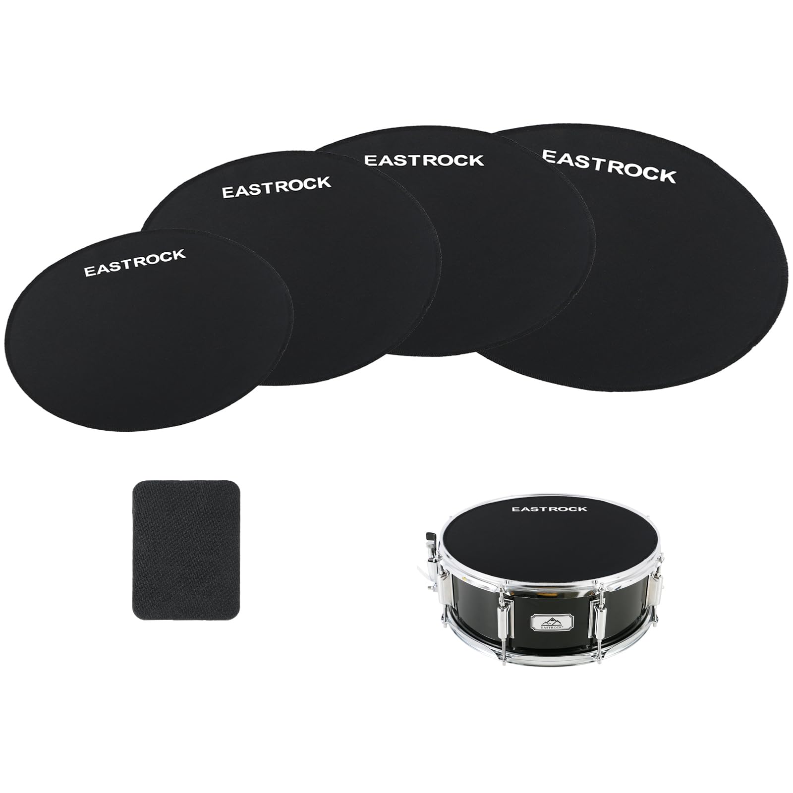 Eastrock Drum Mute Pads Set 5 Pieces Foam Drum Silencer Pads, Fit 12   , 13   , 14   , 16'' Drum, With Snare Wire Pad (Drum Mute