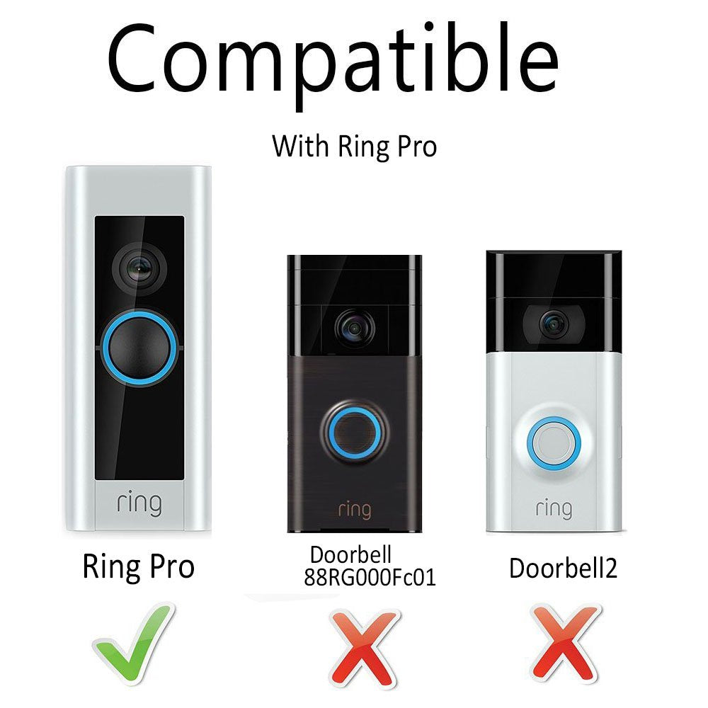 Doorbell Bracket Mount For Ring Video Doorbell Pro, Angle(20/30/40 Degree) Adjustment Adapter Mounting Plate Bracket Wedge Kit