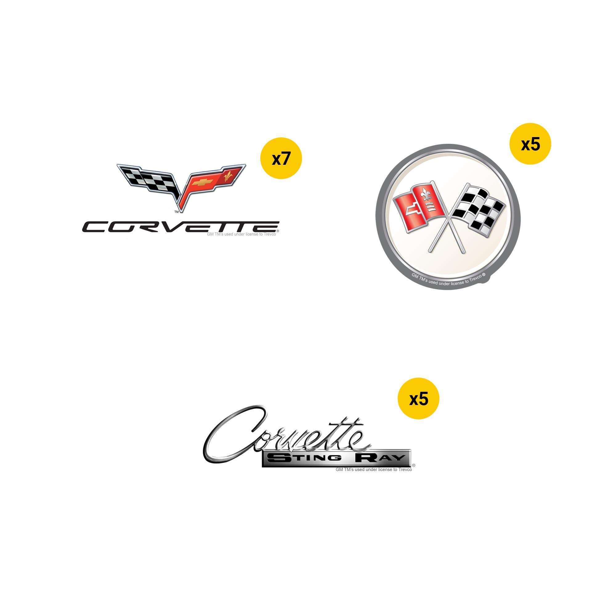 GRAPHICS & MORE Chevrolet Corvette Vinyl Sticker Pack - 50ct Variety for Laptop, Water Bottle, Scrapbooking, Indoor/Outdoor