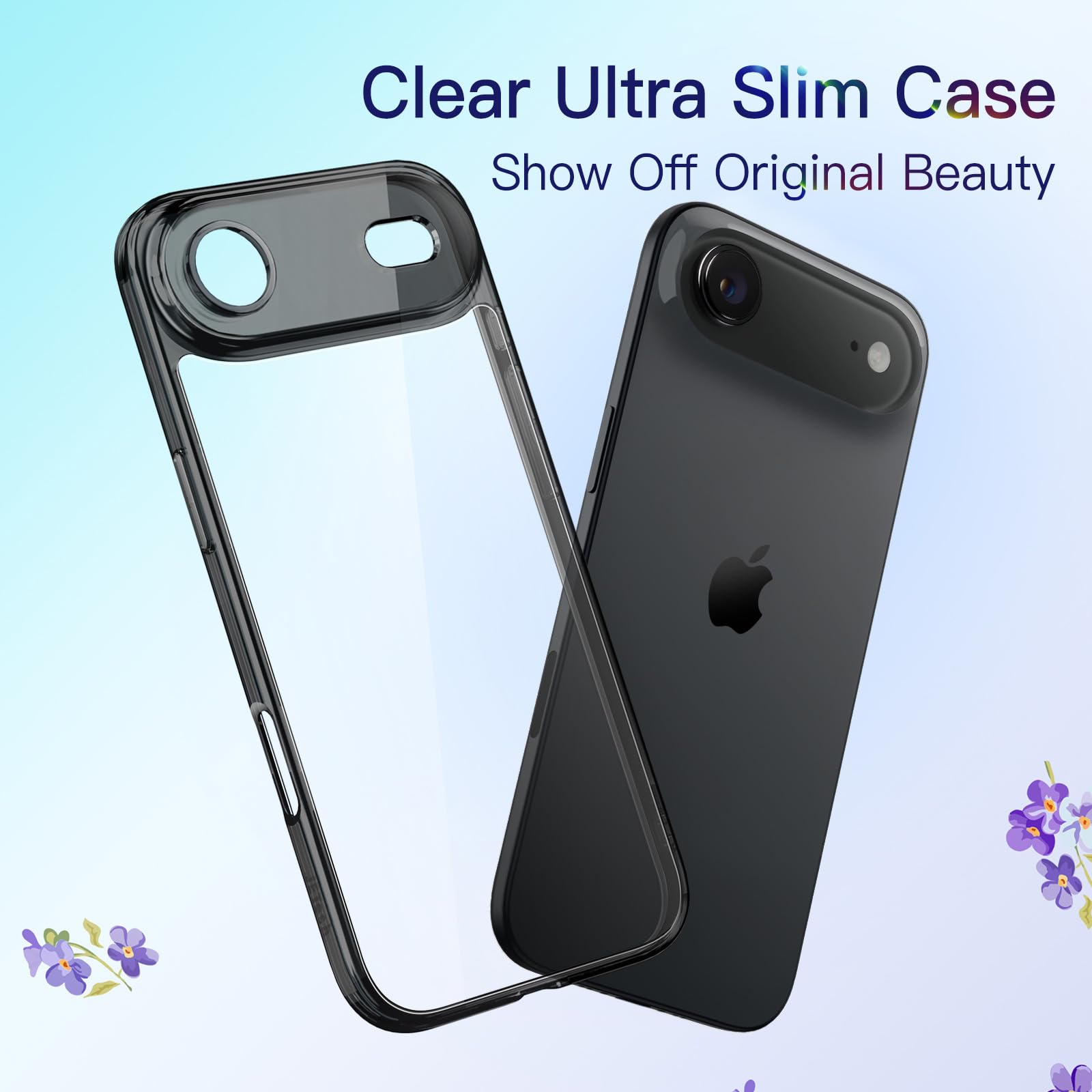 Jetech Slim Case For Iphone 17 Air With Camera Lens Full Protection, Ultra-Thin Lightweight Clear Minimalist Protective Phone Co