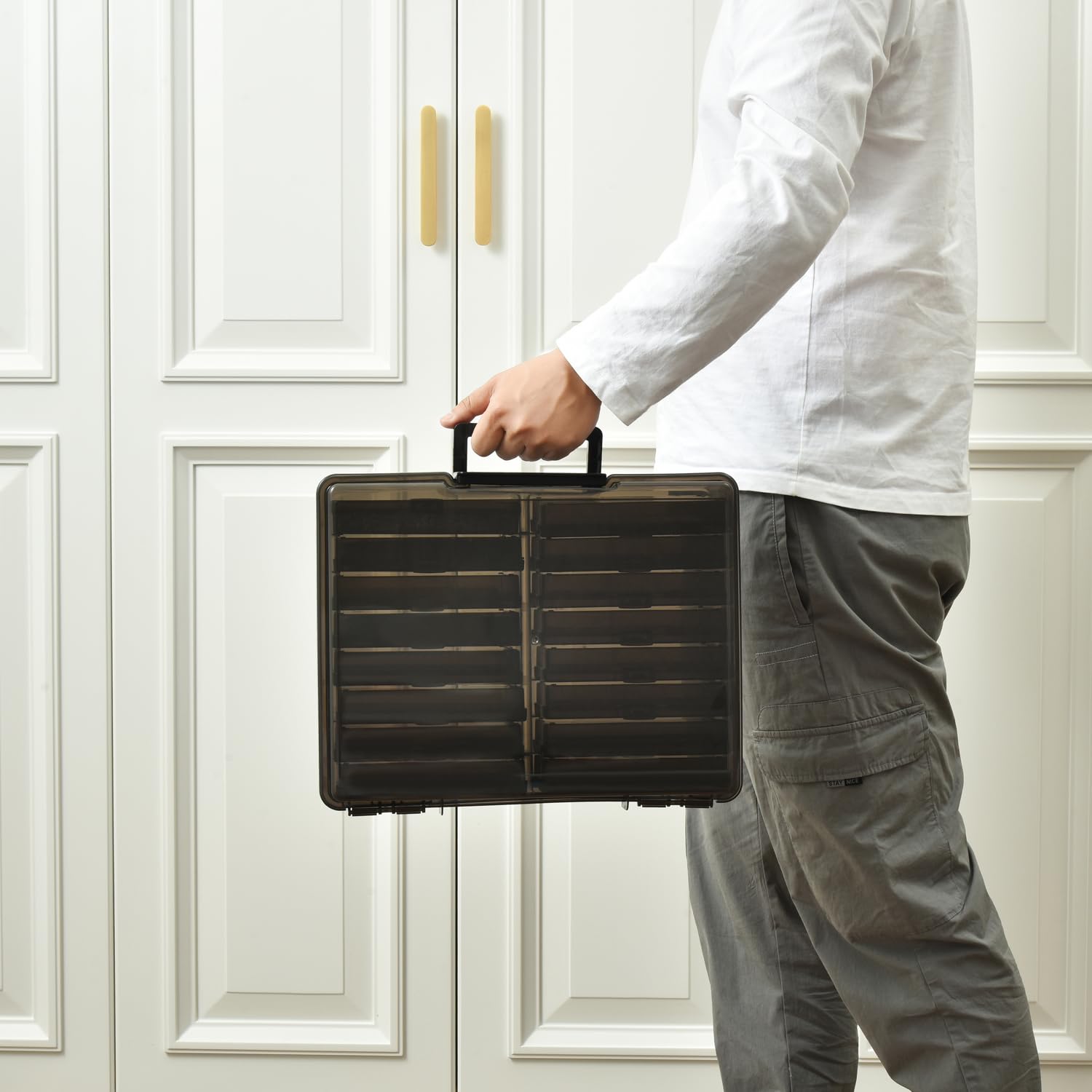 Alink Photo Storage Box With Handle, 4'' X 6'' Photo Organizer Storage Container With 16 Inner Case And 1 Sheet Label For Pictur