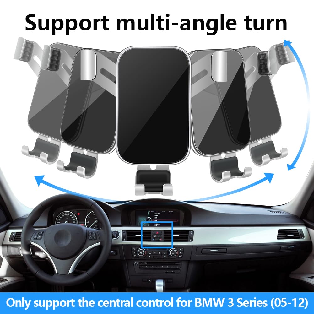 Lunqin Car Phone Holder For Bmw 3 Series 2005-2012 E90 E91 E92 E93 323 325I 328I 330I 335I 335D 328Xi 335Xi 325Ci 330Xi And Bmw