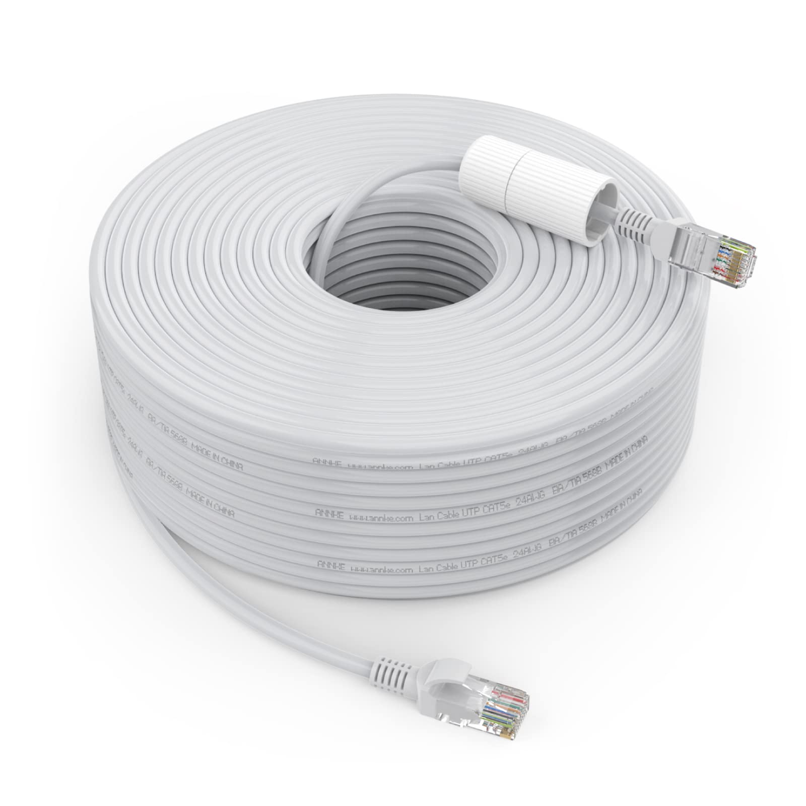 Annke 100 Ft Cat5E Internet High Speed Network Cable, High Speed Poe Ethernet Cable Ip Camera And Nvr System, Modem, Pc, Consoles, Etc., Compatible For Indoor/Outdoor Use