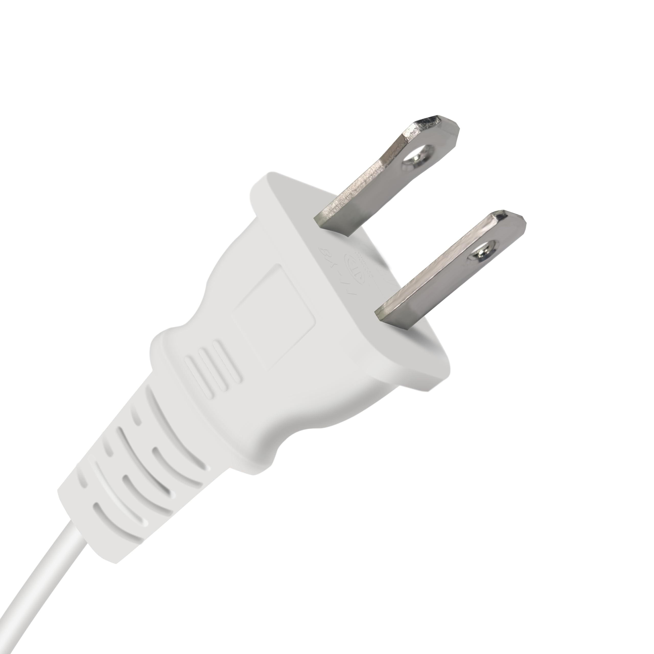 3Ft White Extension Cord Thin Flexible 2 Prong Single Outlet 125V 10A For Indoor Use Ideal For Holiday Lights, Lamps, Security C