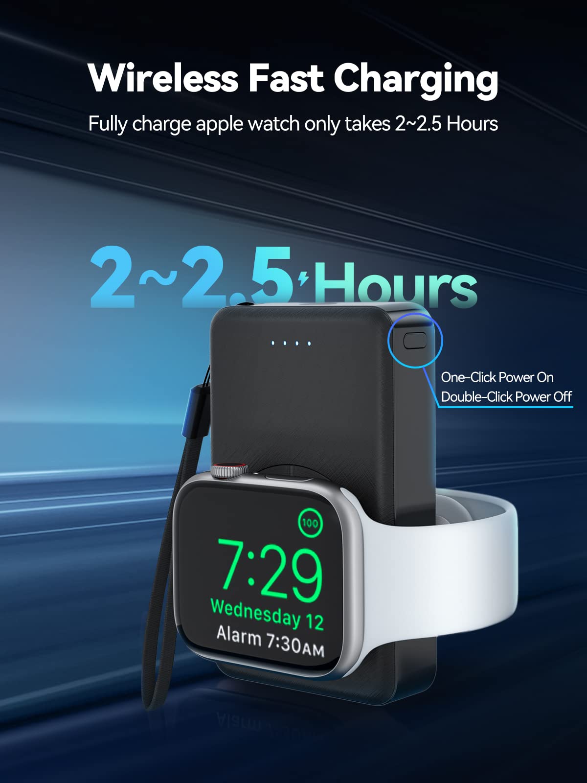 Lvfan Portable Charger For Apple Watch, 4000Mah Iwatch Charger Power Bank Wireless Battery Pack Magnetic Travel Smartwatch Charg