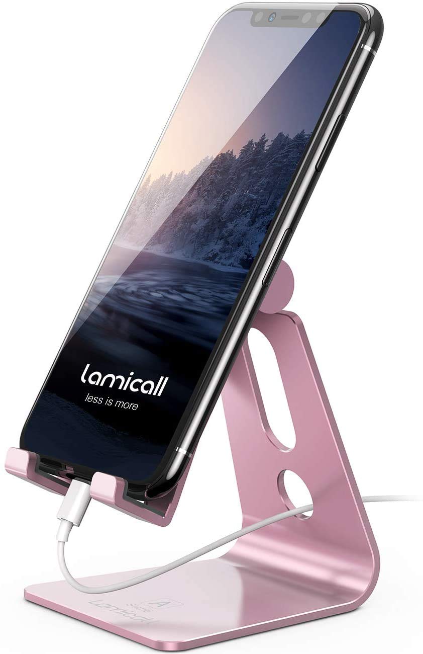 Lamicall Adjustable Cell Phone Stand Desk Phone Holder, Cradle Dock, Compatible With Phone 15 14 13 12 Mini 11 Pro Xs Max Xr X 8