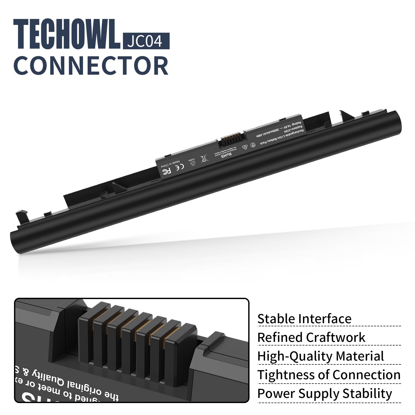 Techowl Laptop Battery for HP JC04 JC03 919700-850 919701-850 2850mAh 41.6Wh