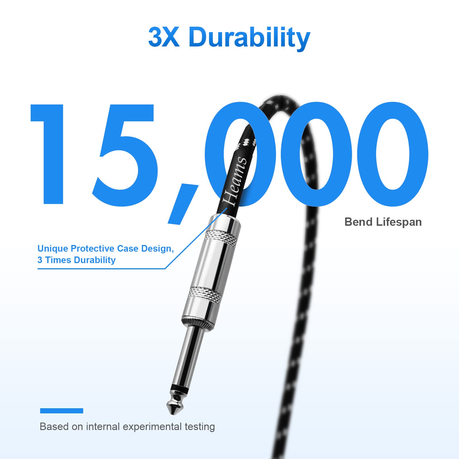 Heams Premium 20 Ft Guitar Cable, 1/4 Inch Instrument Cable  Noise Free And Long Lasting Guitar Chord  Amp Cord For Bass, Electr