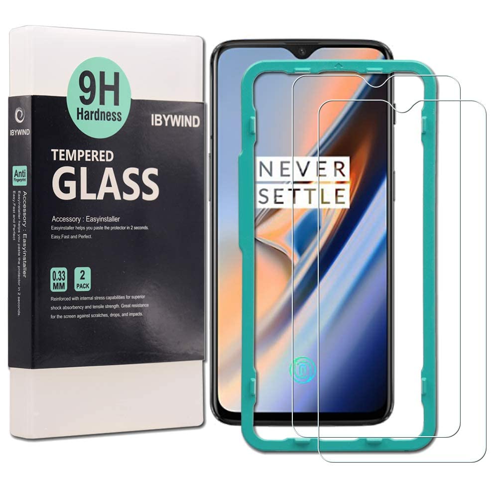 Ibywind Screen Protector For Oneplus 6T,With 2Pcs Tempered Glass,1Pc Backing Carbon Fiber Film [Fingerprint Reader,Easy To Insta