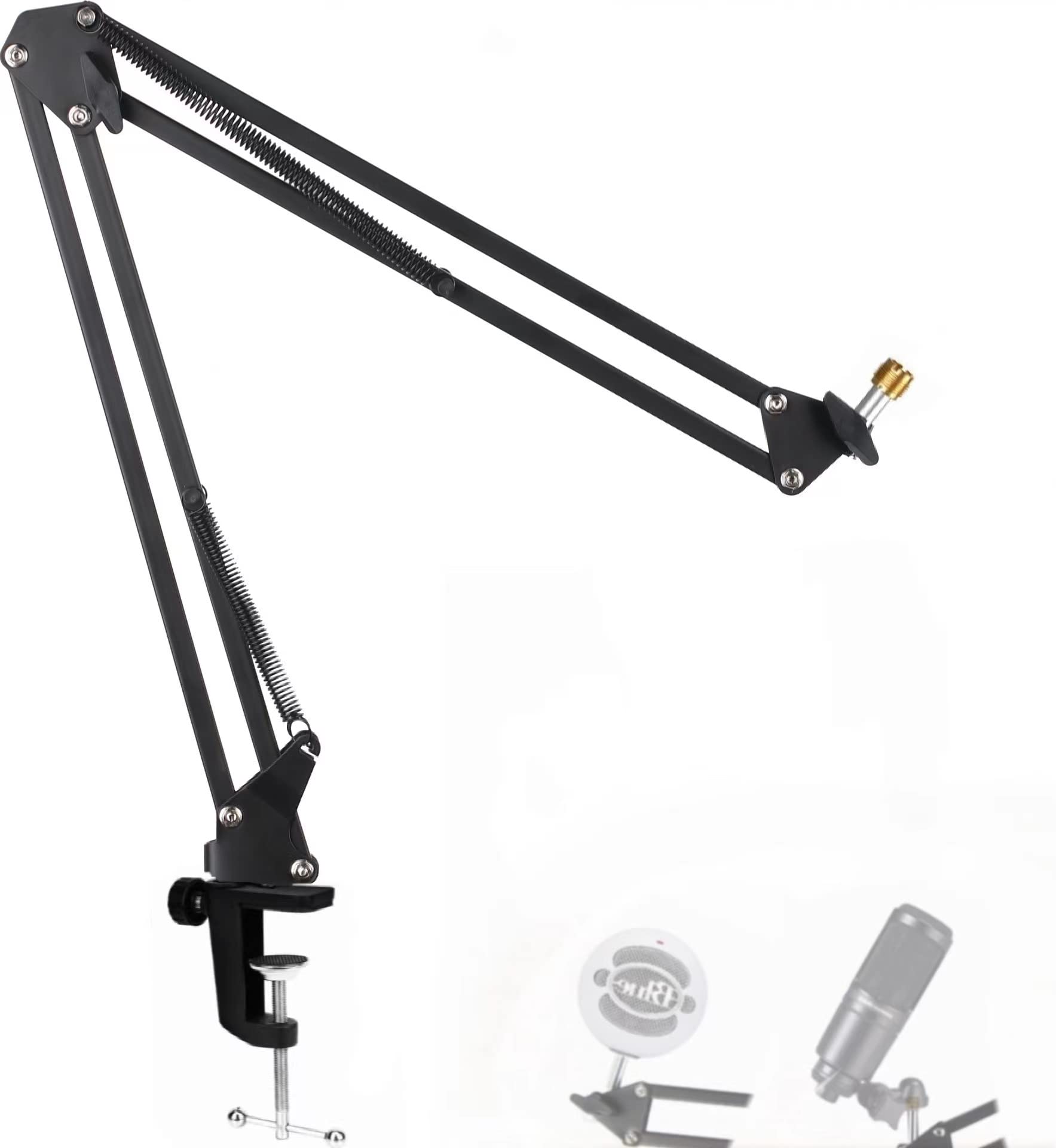 Snowball Mic Boom Arm   Heavy Duty Mic Boom Arm Desk Mount Adjustable Suspension Mic Stand Compatible With Audio Technica At2020