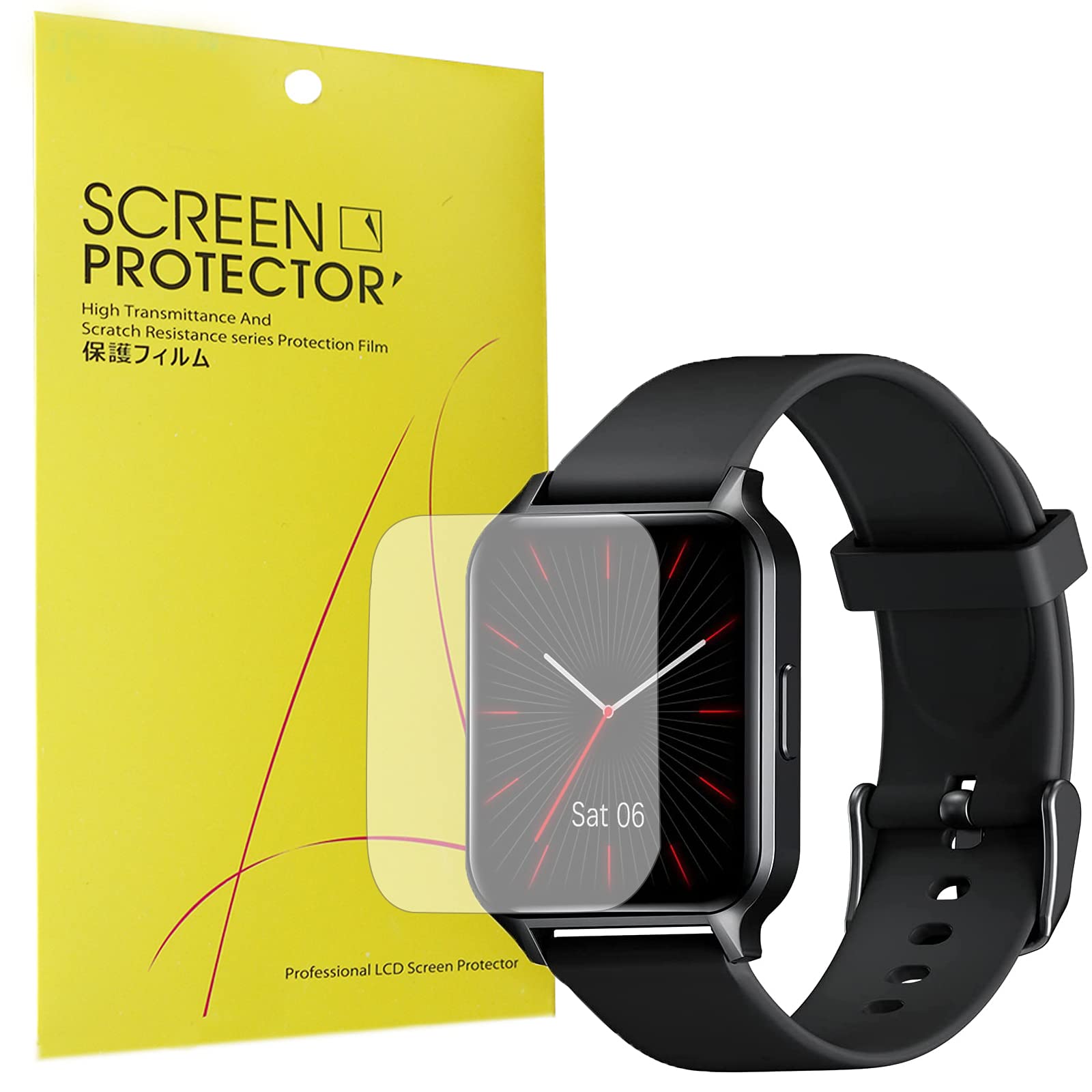 Lamshaw Compatible For Touchelex Smart Watch Screen Protector, [6 Pack] Full Coverage Tpu Clear Film Compatible For Touchelex Sm