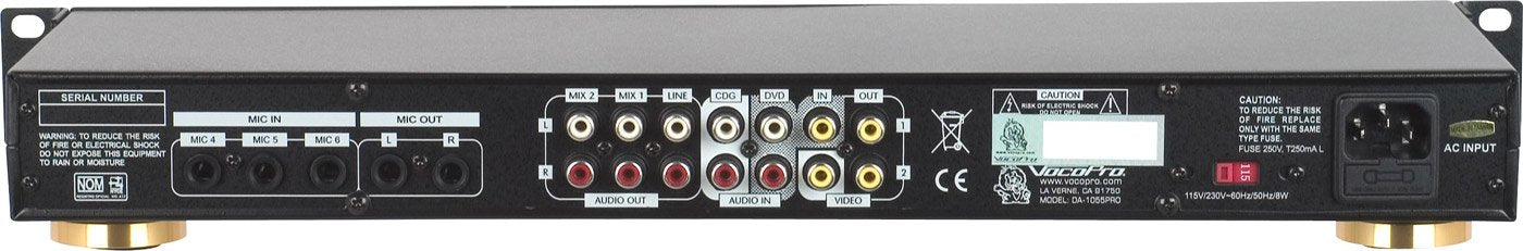Vocopro Da 1055 Pro Professional 6 Mic. Digital Echo Mixer/Parametric Equalizer