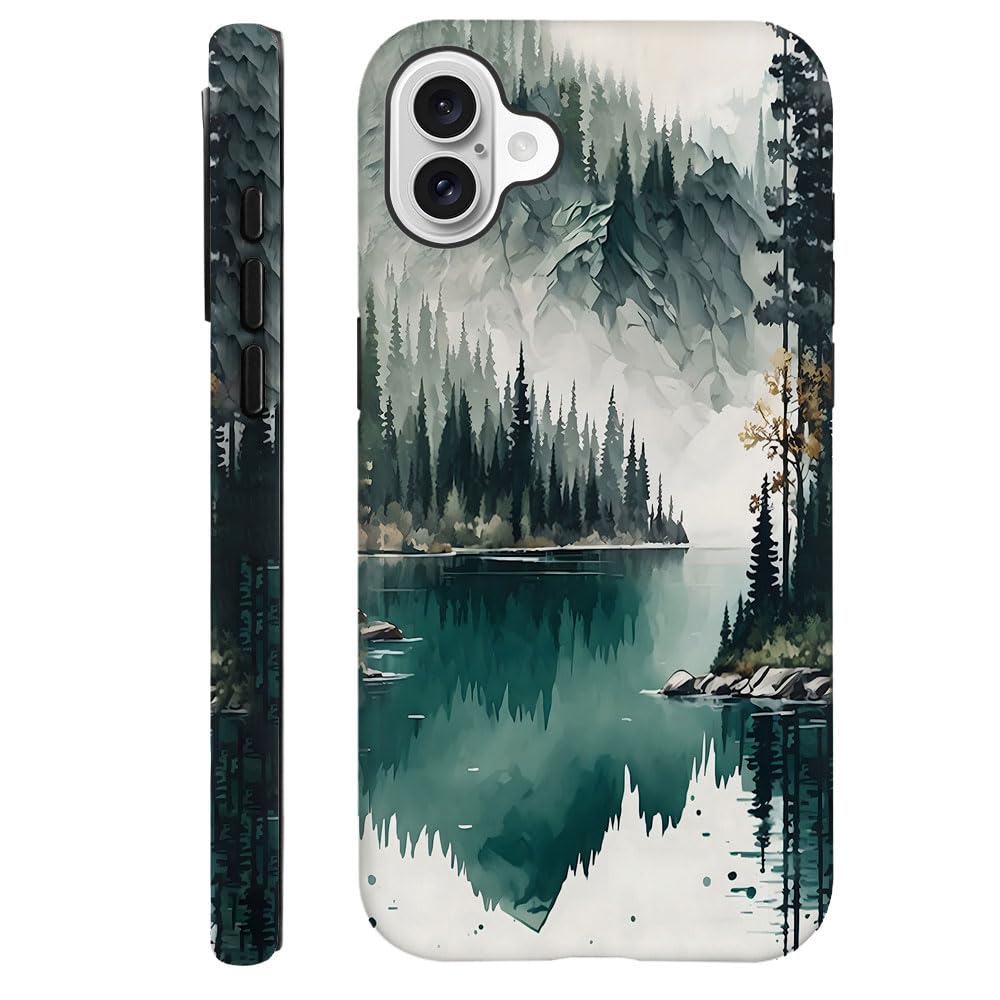 Seized Case Compatible With For Iphone 16 Plus,Mountain Forest Landscape Phone Case For Girl Women Boy Men,Durable Protection Ph