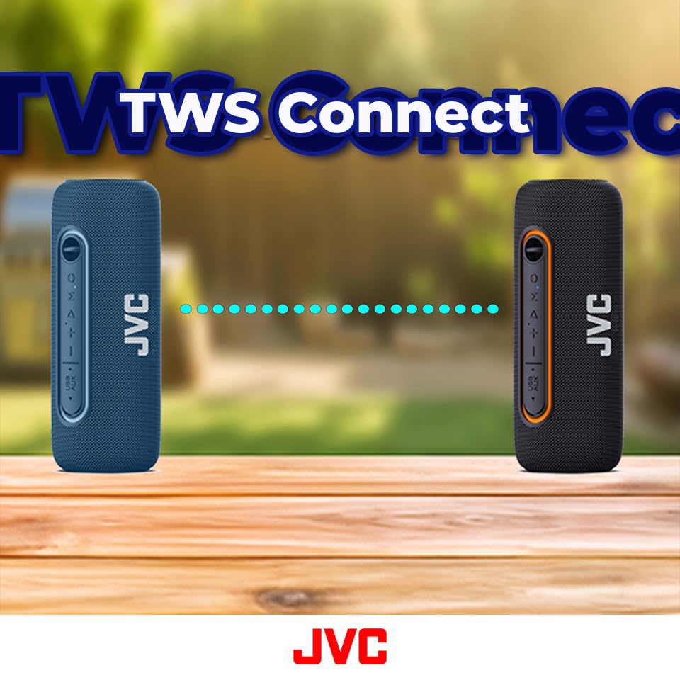 Jvc Illuminated Portable Wireless Speaker With 20W Max Outputs, Dynamic Sound, Bluetooth 5.0, Tws Capability, Usb C, Ipx5, Aux I