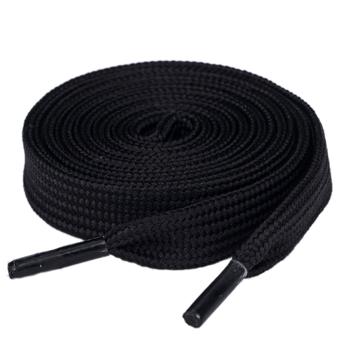 Olukssck 1 Pair Flat Shoe Laces For Sneakers, 25 Wide Athletic Shoelaces Black 54 Inch(137Cm)